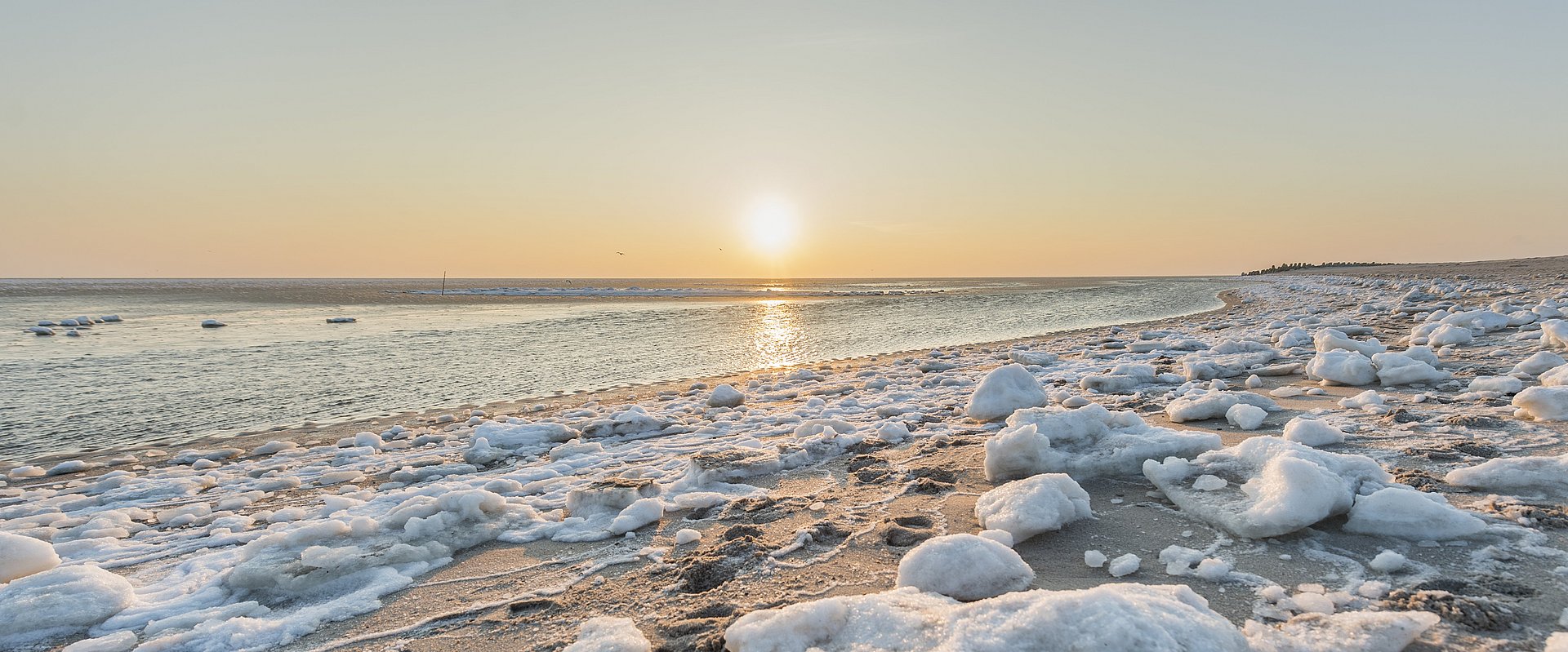 Ein Eismeer am Strand von Hörum