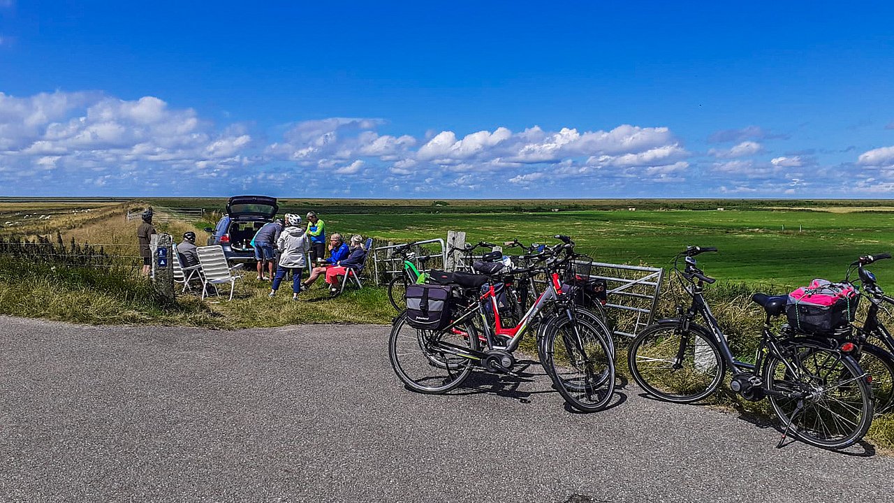 Pause auf Radtour in Nordfriesland