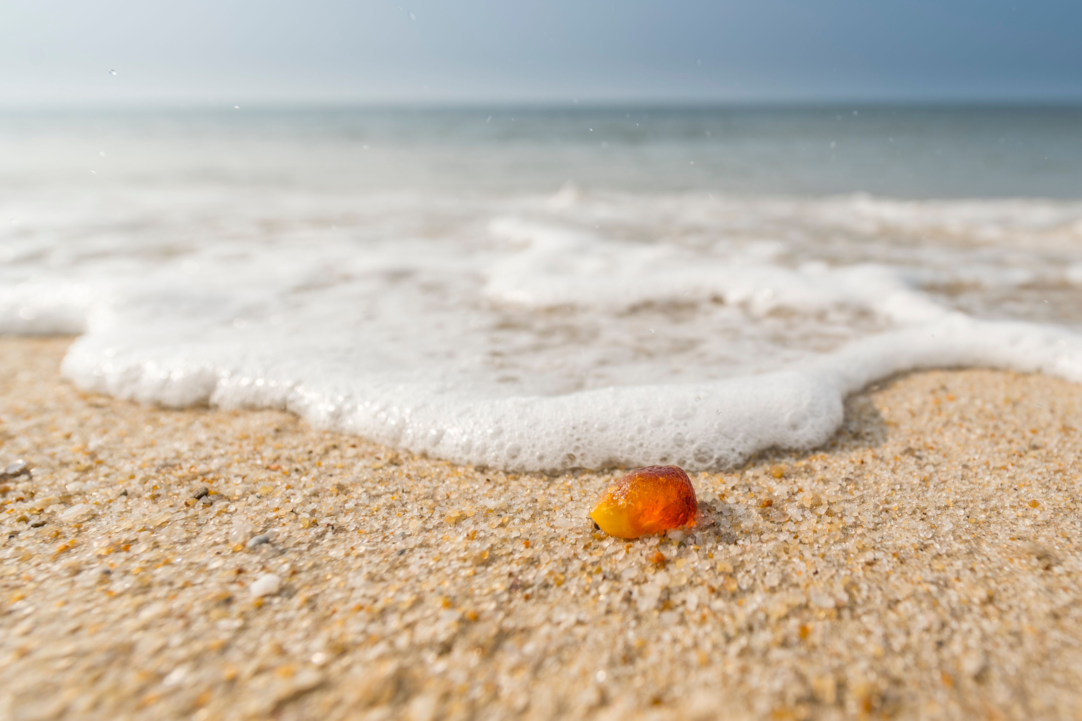Bernstein liegt am Strand von Sylt