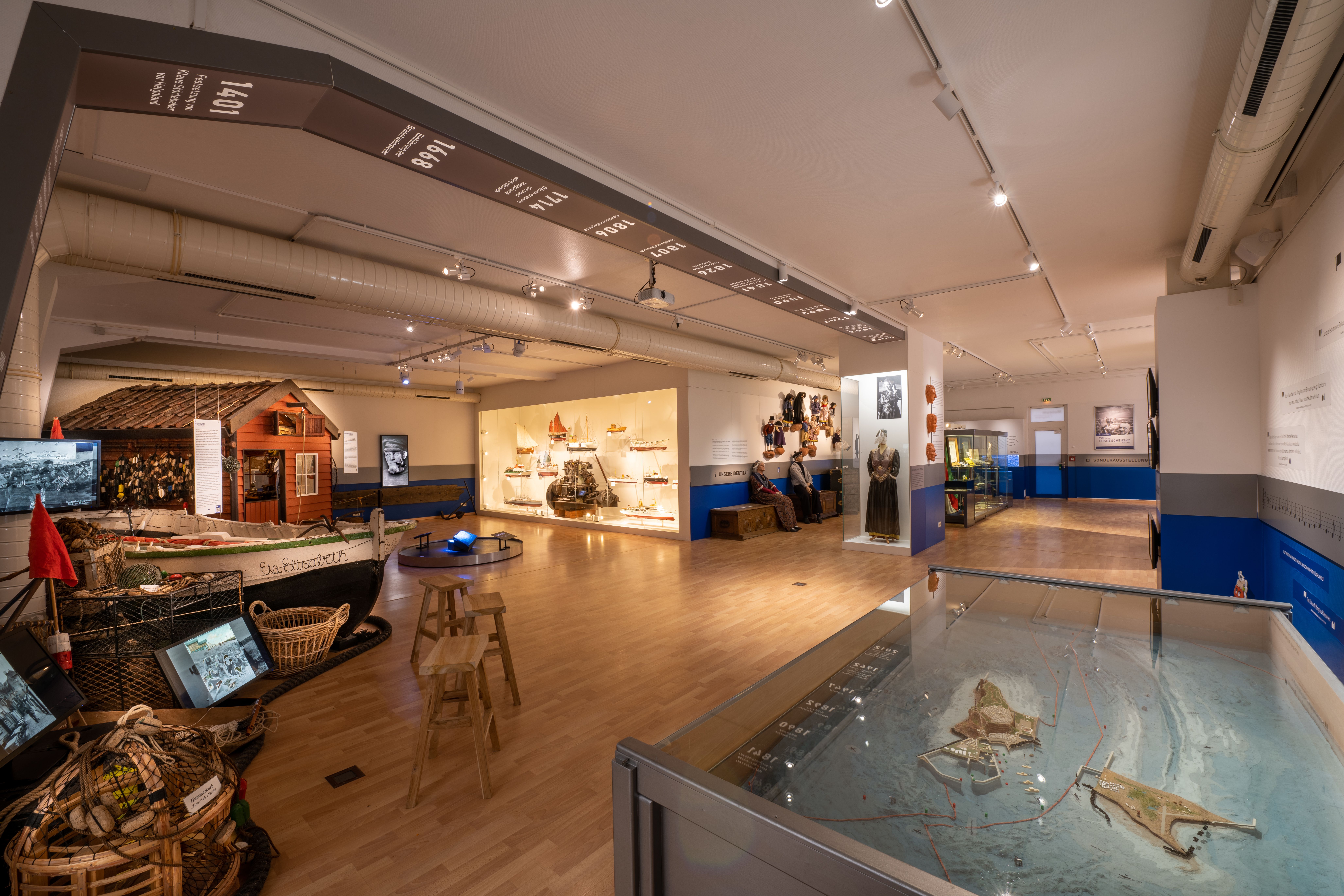 Innenansicht auf die Ausstellung des Museums innerhalb des Leuchtturms