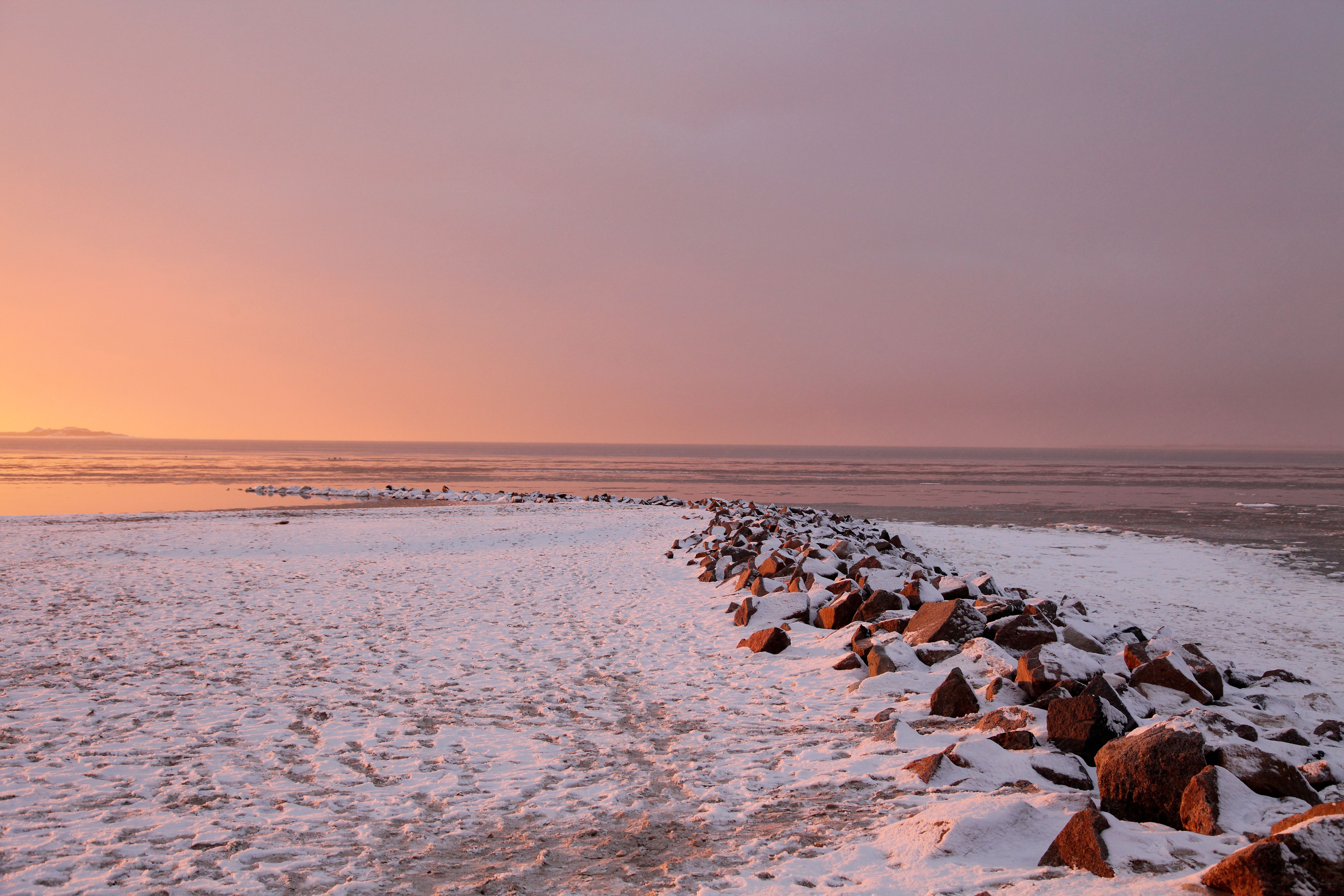 Schnee auf Föhr am Wattenmeer