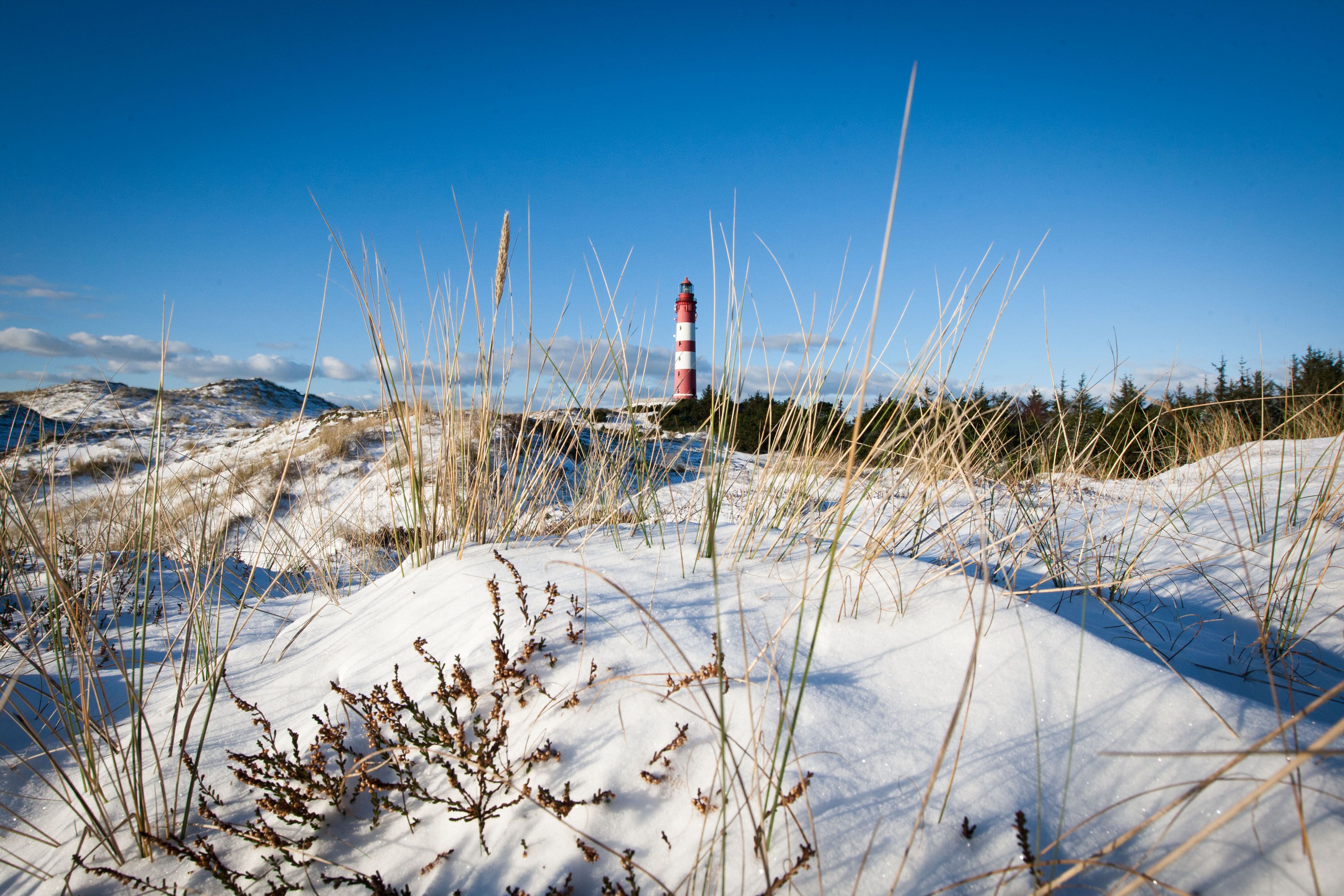 Amrumer Leuchtturm im Schnee