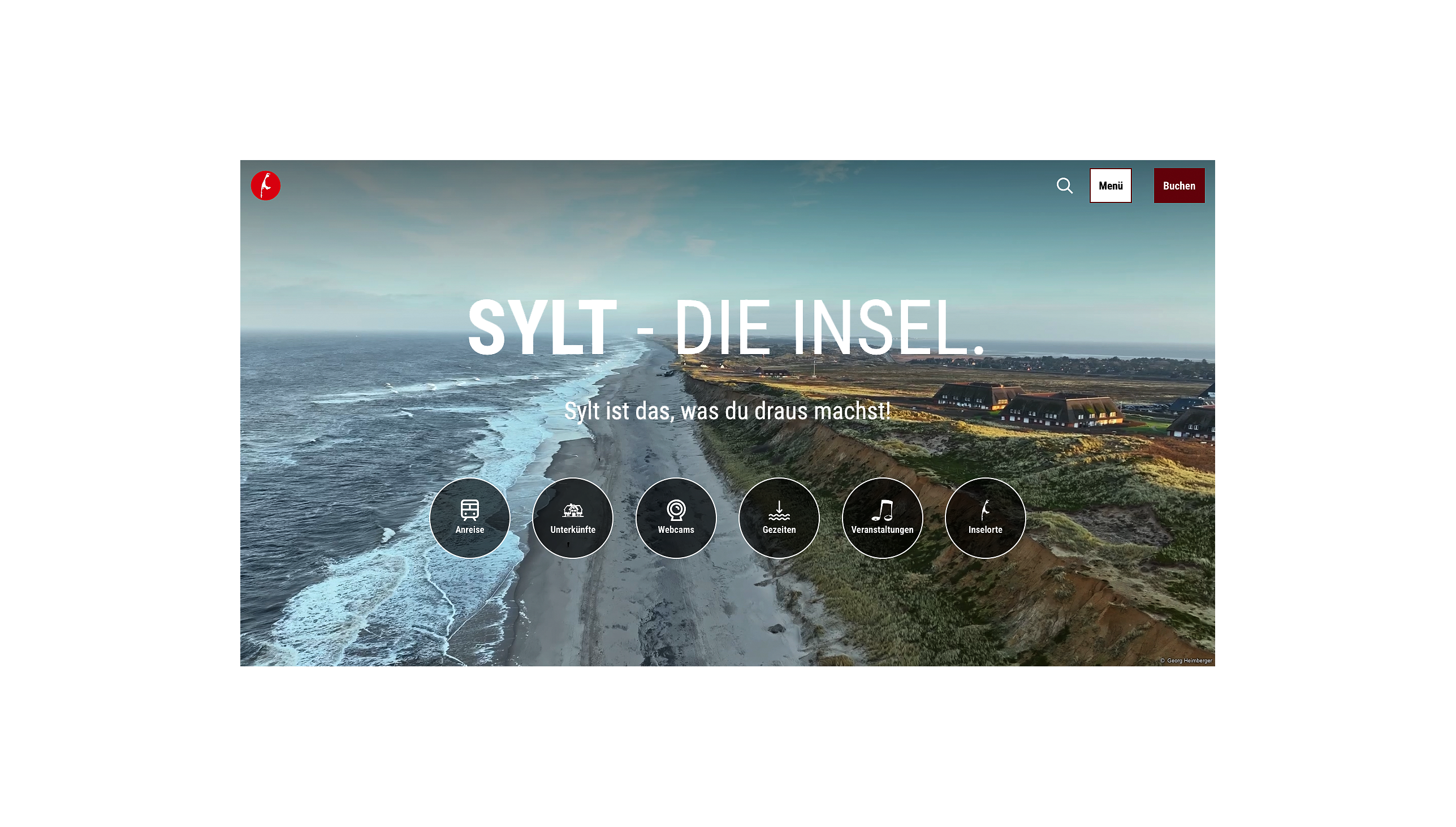 Screenshot der Homepage von sylt.de