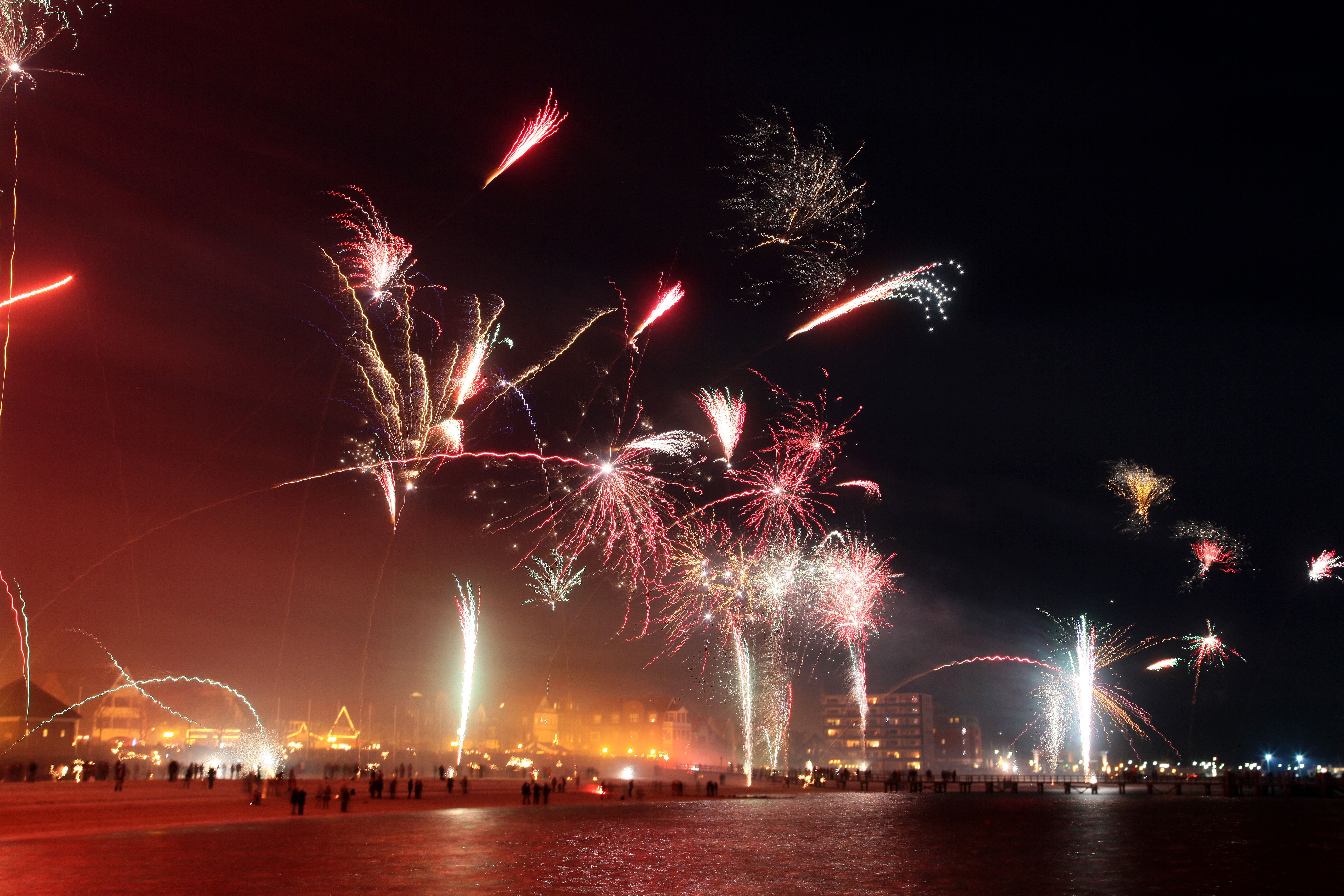 Silvesterfeuerwerk auf der Nordseeinsel