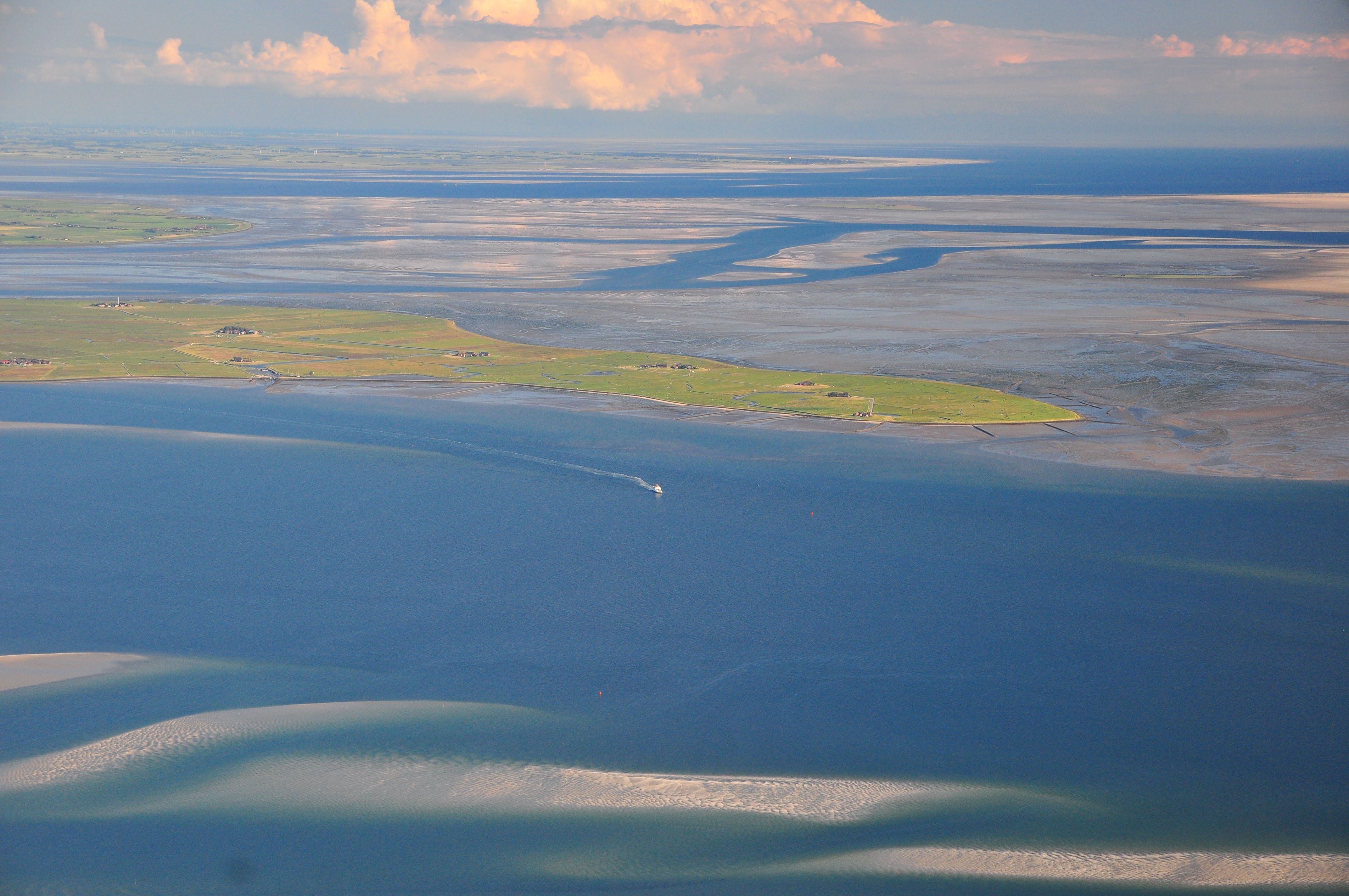 Nordsee Halligen Luftaufnahme